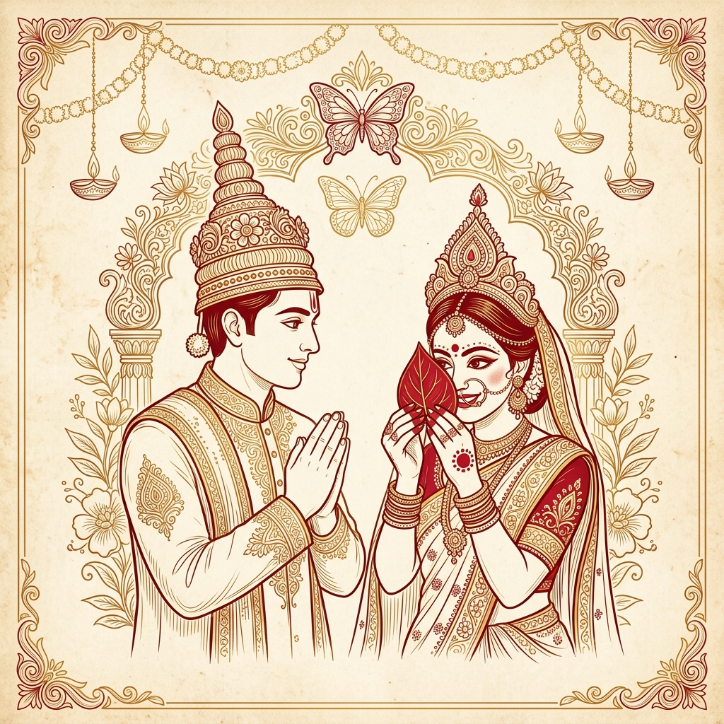 বাঙালি শুভ বিবাহ শুভ দৃষ্টি — শুভদীপ ও গৌতমী