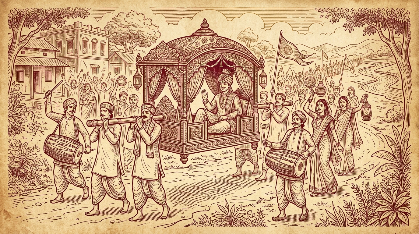 বাঙালি বরযাত্রী ও পালকি শোভাযাত্রা